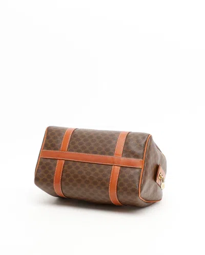 Celine Céline Macadam Boston Bag In Brown