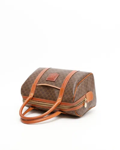 Celine Céline Macadam Boston Bag In Brown