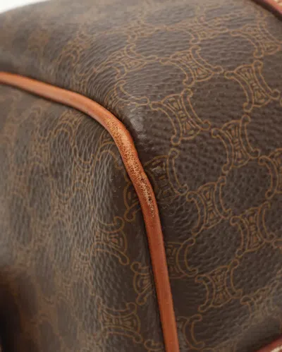 Celine Céline Macadam Boston Bag In Brown