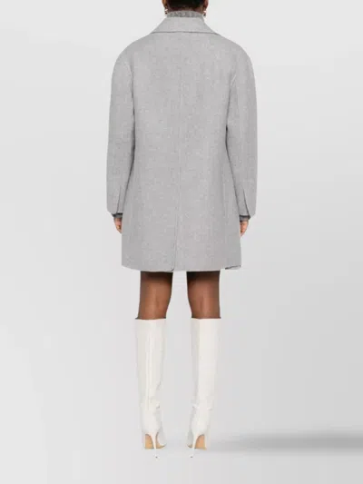 Ermanno Scervino Double Breasted Long Sleeve Coat In Gray