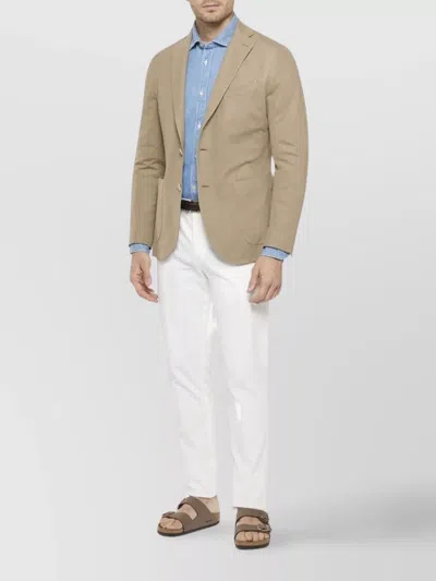 Boglioli Tailored Jacket Featuring Buttoned Cuffs In Brown