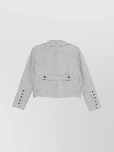 Ermanno Scervino Soft Wool-polyamide Blend Cropped Double-breasted Jacket In Gray