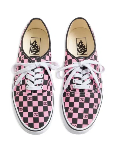 Valentino Garavani And Vans Low-top Trainer In Fabric With Vlogo Checkerboard Print In Multi