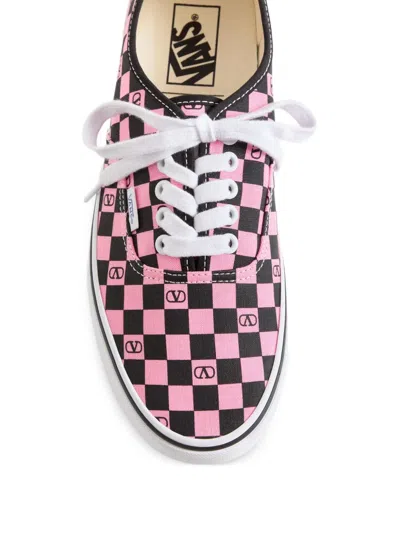 Valentino Garavani And Vans Low-top Trainer In Fabric With Vlogo Checkerboard Print In Multi