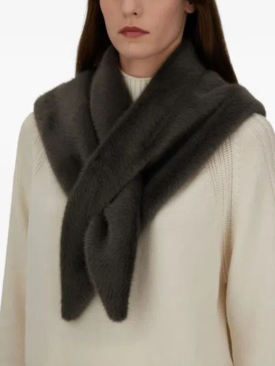 Herno Scarf In Lady Alternative Fur In Gray