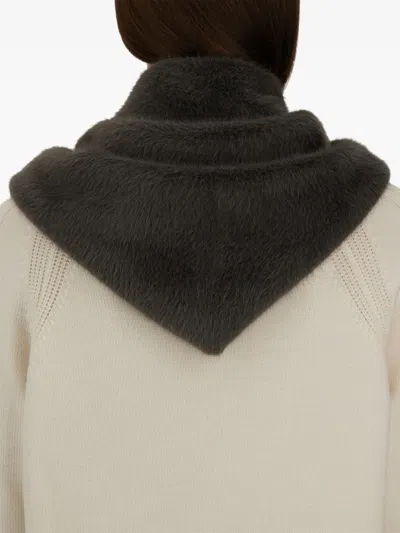 Herno Scarf In Lady Alternative Fur In Gray