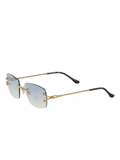 Vintage Frames Company Bal Harbour Rimless Drill Mount 24kt Gold