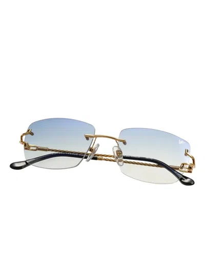 Vintage Frames Company Bal Harbour Rimless Drill Mount 24kt Gold