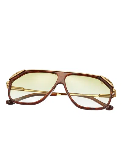 Vintage Frames Company Eastwood Marbled Wood Acetate In Brown
