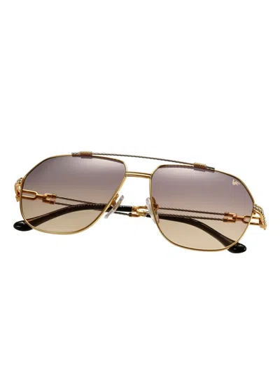 Vintage Frames Company Boss Double Rope Edition 18kt Two-tone Gold In Gold