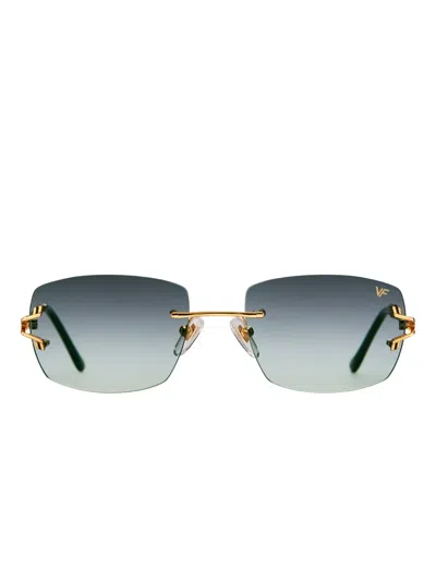 Vintage Frames Company Bal Harbour Rimless Drill Mount 24kt Gold