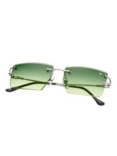 Vintage Frames Company Icon Rimless Drill Mount 24kt White Gold In Multi