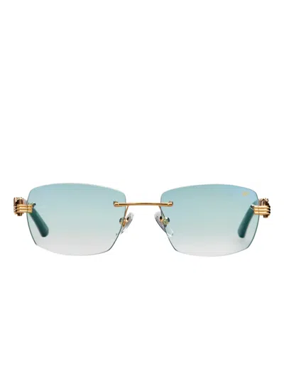 Vintage Frames Company Bal Harbour Buffs Rimless White Buffalo Horn 24kt Gold In Multi