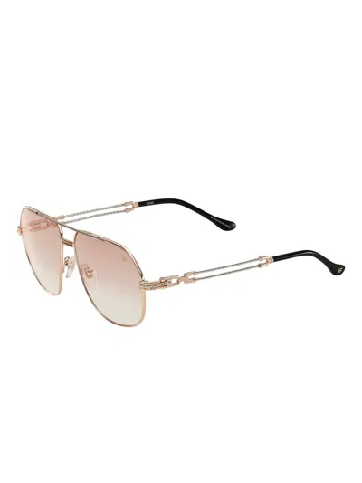 Vintage Frames Company Boss Double Rope Edition 18kt Two-tone Rose Gold In Brown