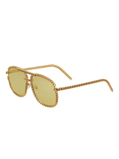 Vintage Frames Company Snatch Full Cuban Chain Sunglasses In Gold