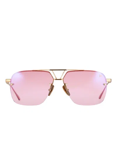 Vintage Frames Company Falcon Rimless Drill Mount 24kt Rose Gold In Pink
