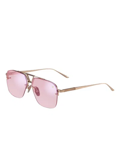 Vintage Frames Company Falcon Rimless Drill Mount 24kt Rose Gold In Pink