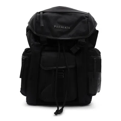 Premiata Versatile Backpack With Multiple Zippered Pockets In Black
