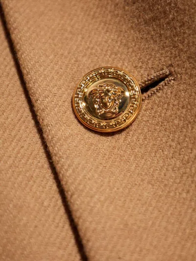 Versace Coat In Brown