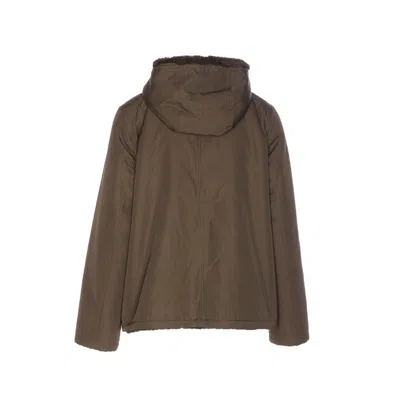 Lou Andrea Reversible Hooded Jacket In Brown