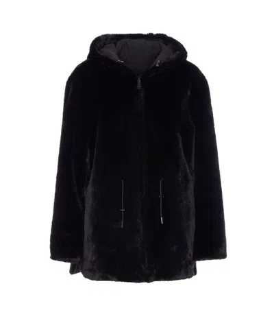 Lou Andrea Reversible Hooded Jacket In Black