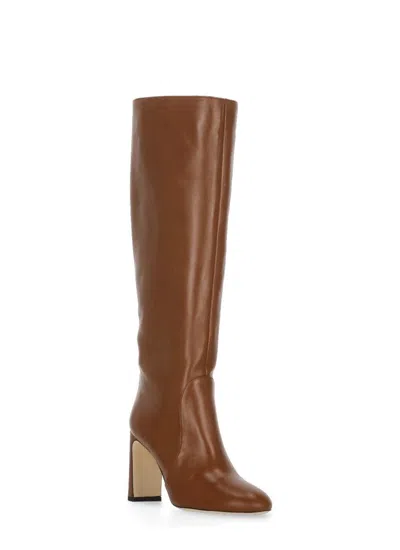 Stuart Weitzman 90mm Babette Leather Knee-high Boots In Brown