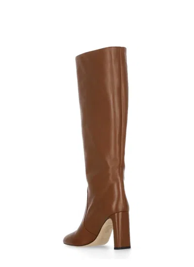 Stuart Weitzman 90mm Babette Leather Knee-high Boots In Brown