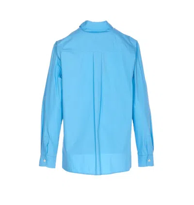 Pinko Long Sleeve Top Embroidered Logo In Blue