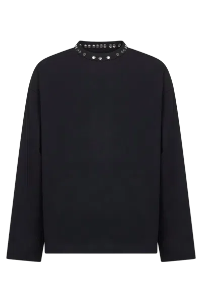 Jil Sander Long Sleeve T Shirt Featuring Studs In Black