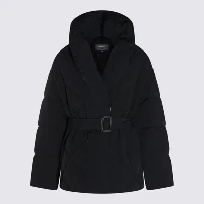 Mackage Olive Belted Quilted Down Jacket In Black
