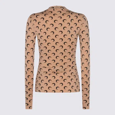 Marine Serre Recycled Moon Jersey Crewneck In Tan In Multi