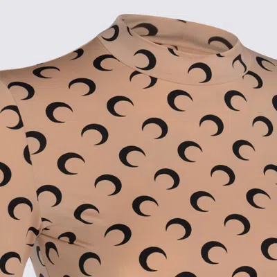 Marine Serre Recycled Moon Jersey Crewneck In Tan In Multi