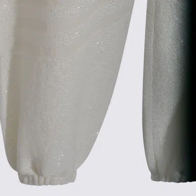 Fabiana Filippi Relaxed Trousers With Glitter And Cuffs In Neutral