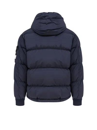 Stone Island Nylon Down Jacket In Blue