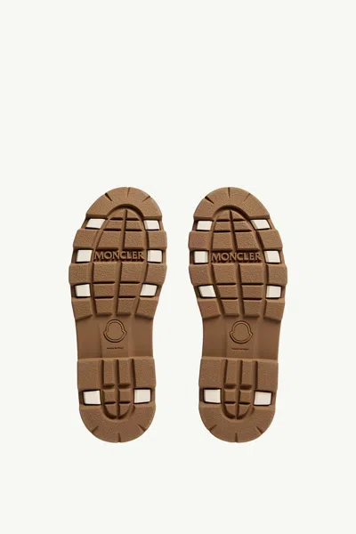 Moncler Vera High Shearling-trimmed Suede Mid-calf Boots In Brown