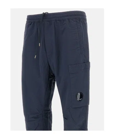 C.p. Company Lens-detail Cargo Pants In Blue