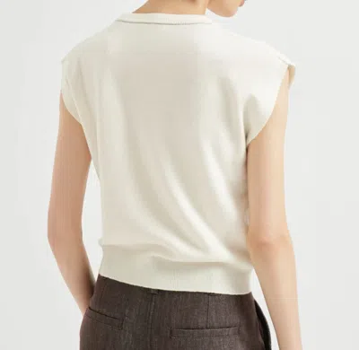 Brunello Cucinelli Cashmere Sleeveless Top In White