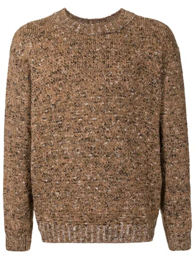Osklen Crew-neck Speckle-knit Jumper In Brown
