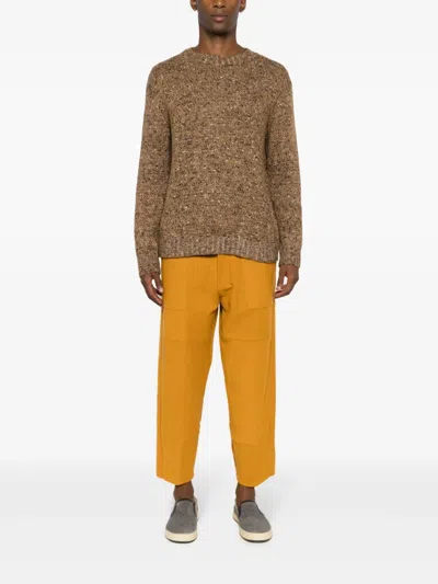 Osklen Crew-neck Speckle-knit Jumper In Brown