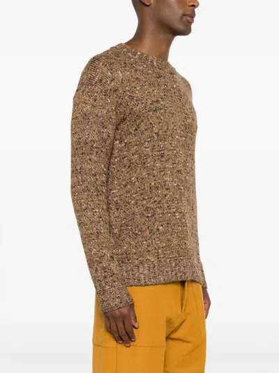 Osklen Crew-neck Speckle-knit Jumper In Brown