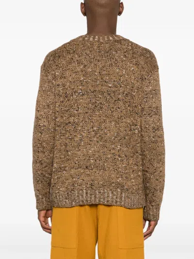 Osklen Crew-neck Speckle-knit Jumper In Brown