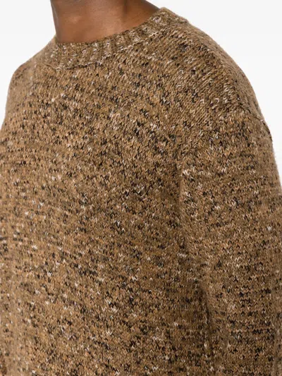 Osklen Crew-neck Speckle-knit Jumper In Brown