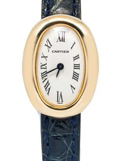 Pre-owned Cartier Baignoire 18mm In White