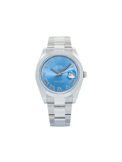 Pre-owned Rolex Datejust 41mm In Blue
