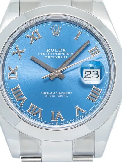 Pre-owned Rolex Datejust 41mm In Blue