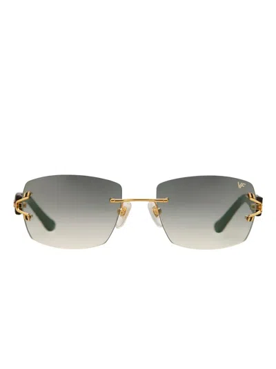 Vintage Frames Company Bal Harbour Burgundy Snakeskin Edition Rimless Drill Mount In Gray