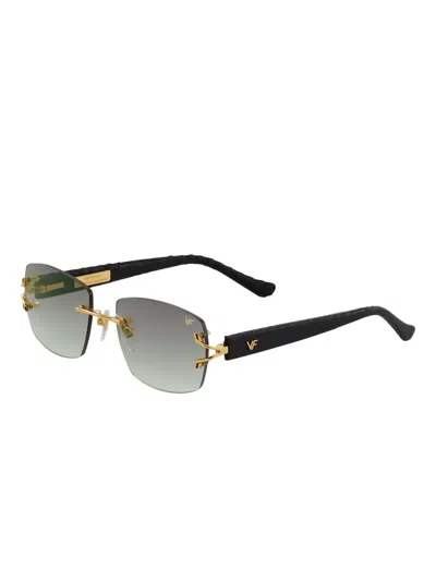 Vintage Frames Company Bal Harbour Burgundy Snakeskin Edition Rimless Drill Mount In Gray