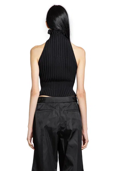 Alaïa Ribbed-knit Halter Top With Wavy Finish In Multi