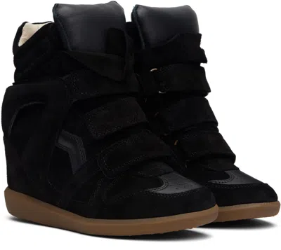 Isabel Marant Suede Bekett Wedge Sneakers 50 In Black