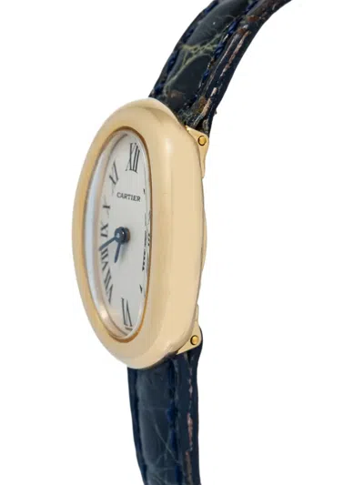 Pre-owned Cartier Baignoire 18mm In Yellow